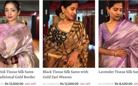 Buy Tissue Silk Sarees - Mirra Clothing